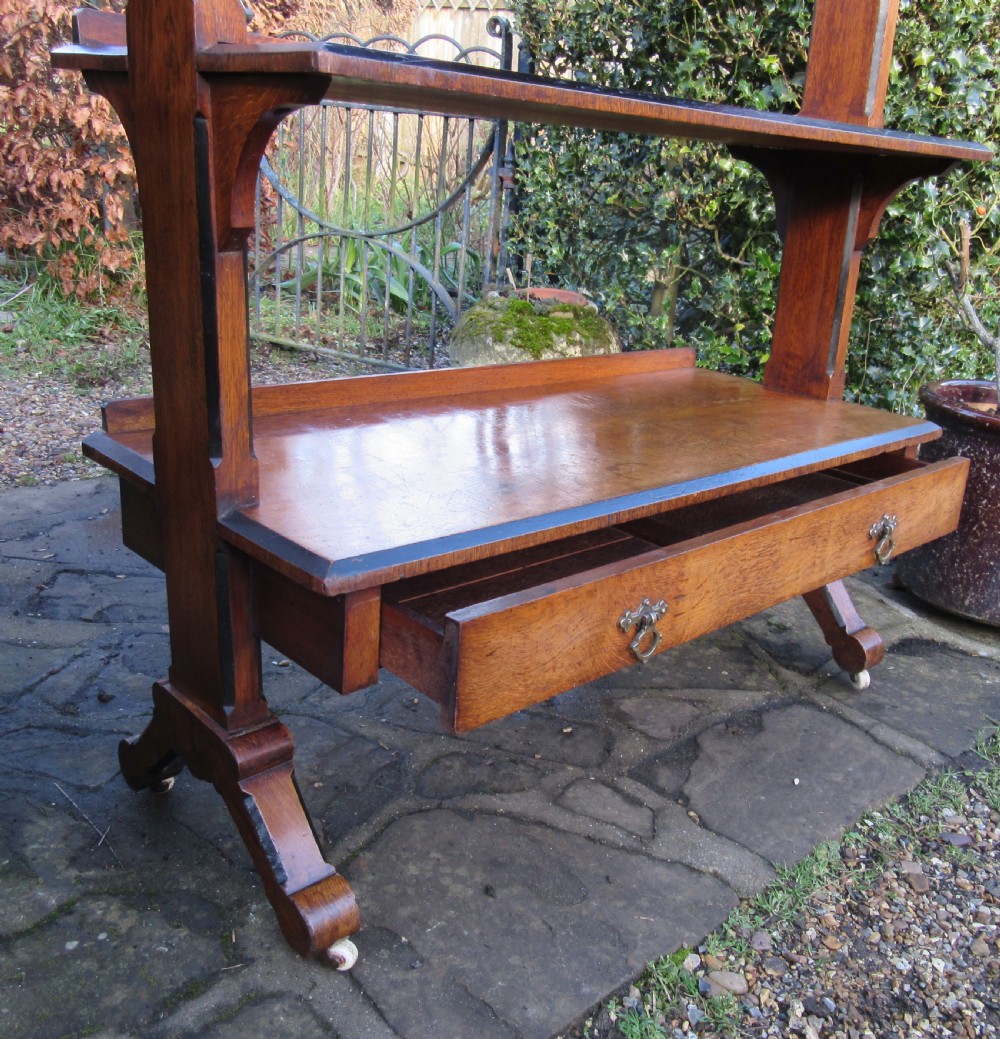 ARTS & CRAFTS GOLDEN OAK BUFFET DUMB WAITER  View IX