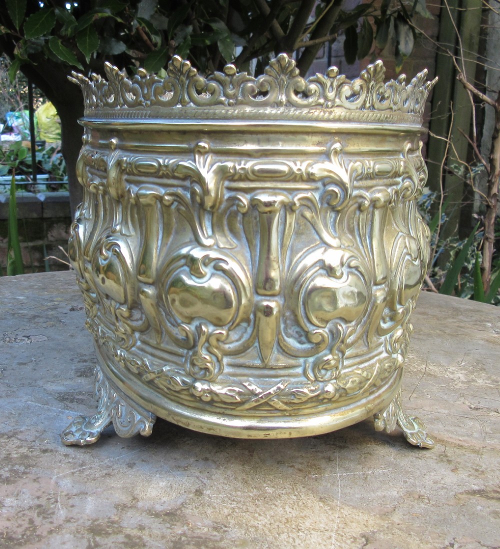 SMALL VICTORIAN BRASS PLANTER c1880 View II