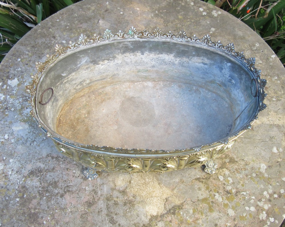 SMALL VICTORIAN BRASS PLANTER c1880 View III