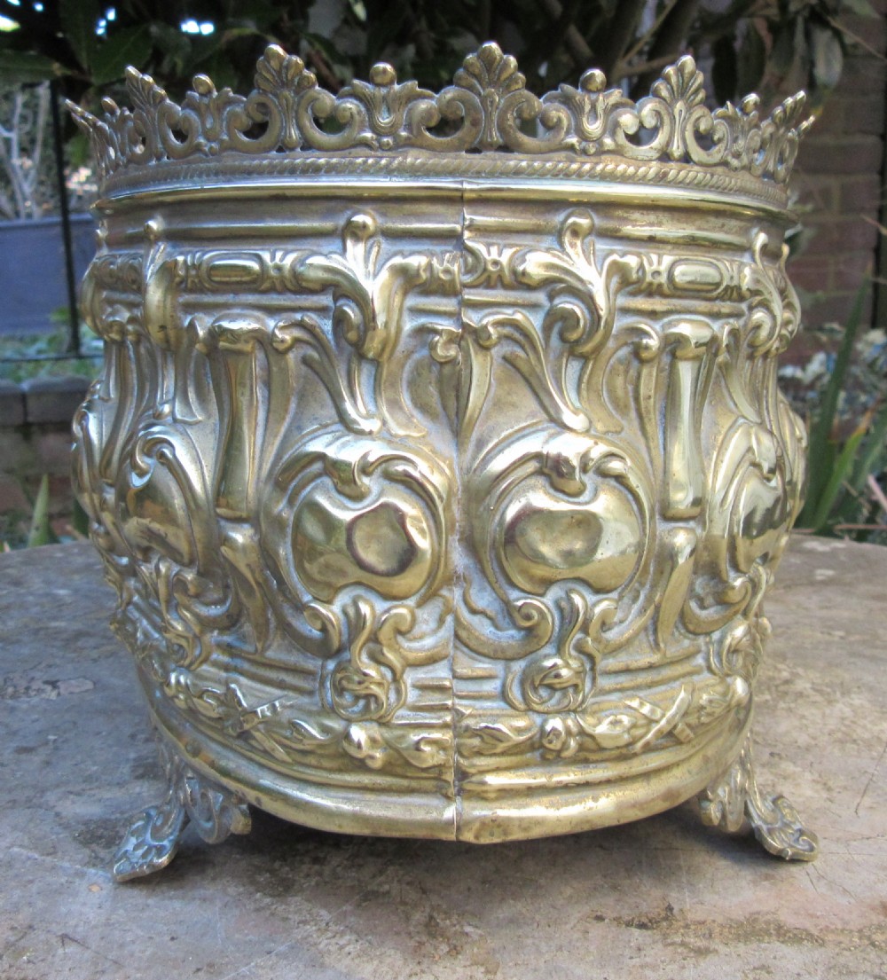 SMALL VICTORIAN BRASS PLANTER c1880 View V