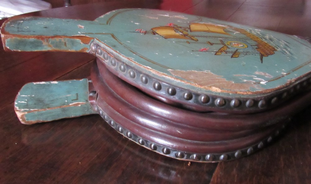 ANTIQUE DECORATED ELM BELLOWS View V