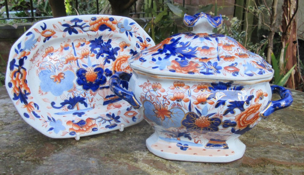MASON'S IRONSTONE SAUCE TUREEN & STAND c1820 View II