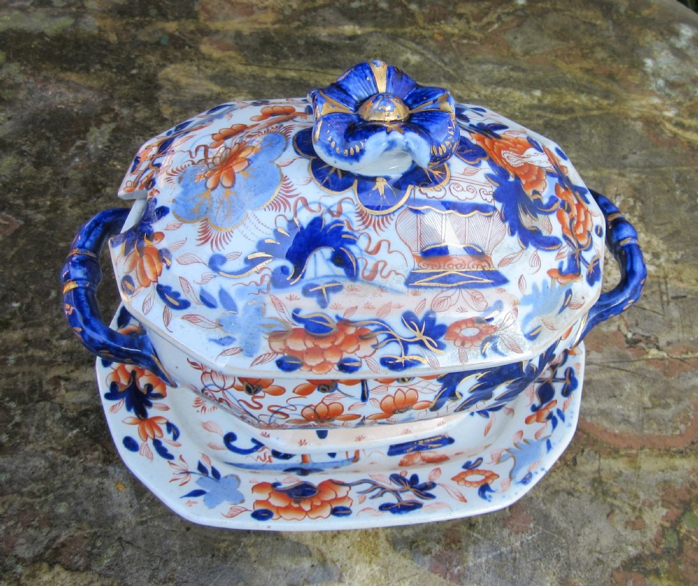MASON'S IRONSTONE SAUCE TUREEN & STAND c1820 View III