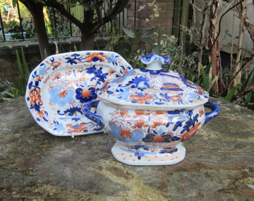 MASON'S IRONSTONE SAUCE TUREEN & STAND c1820 View IV