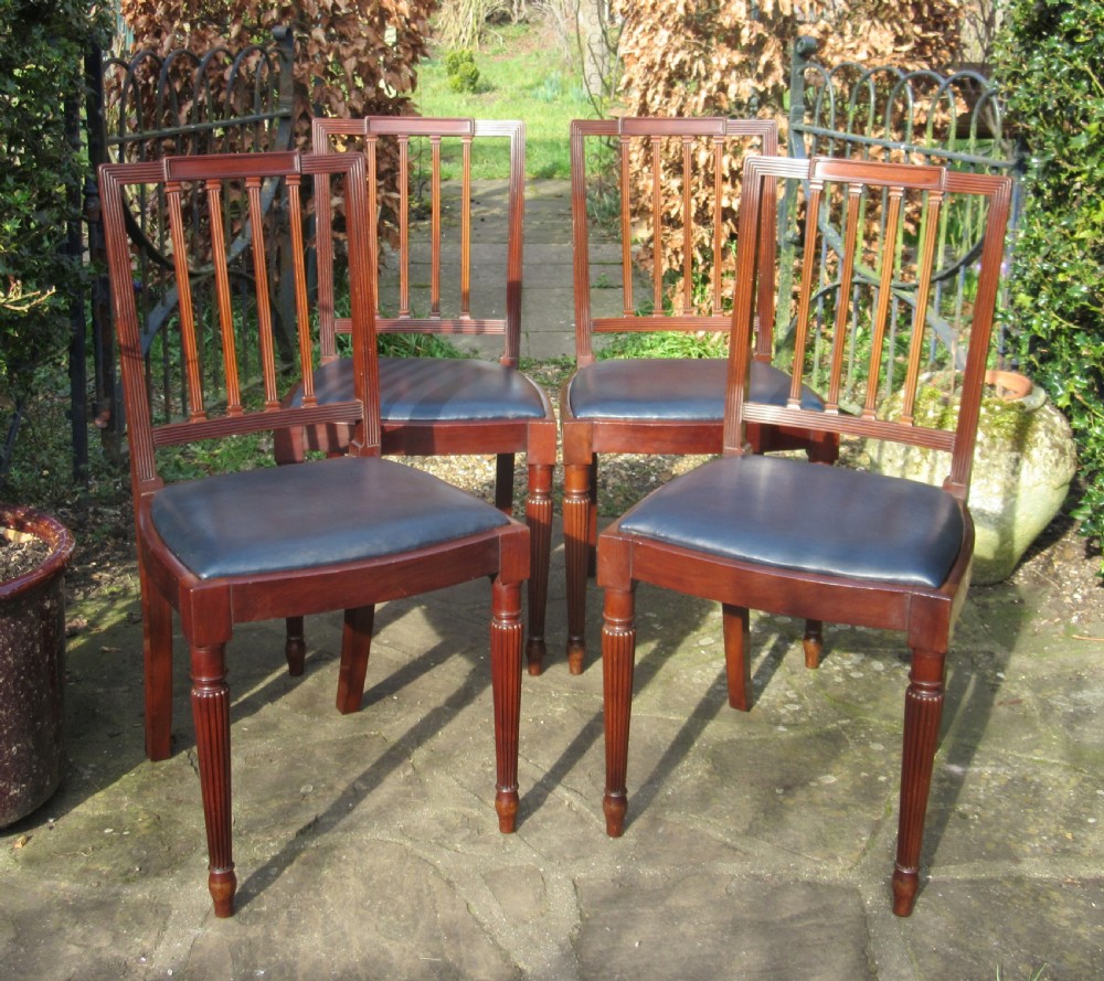 SET OF 4 BARTHOLOMEW & FLETCHER MAHOGANY DINING CHAIRS