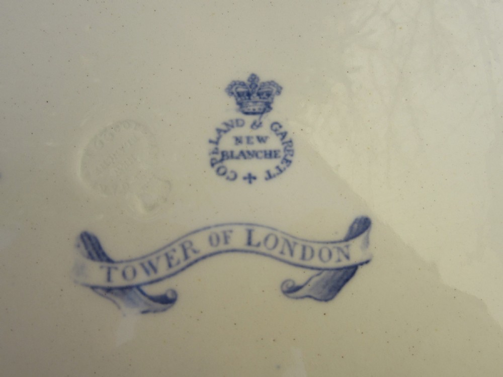 LARGE TOWER OF LONDON COPELAND & GARRETT NEW BLANCHE BLUE & WHITE STAND c1840 View III