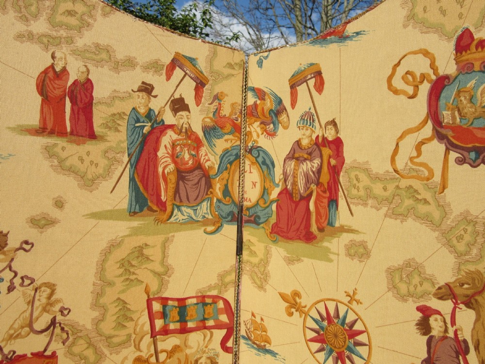 DECORATIVE FOUR FOLD SCREEN c1920 View II