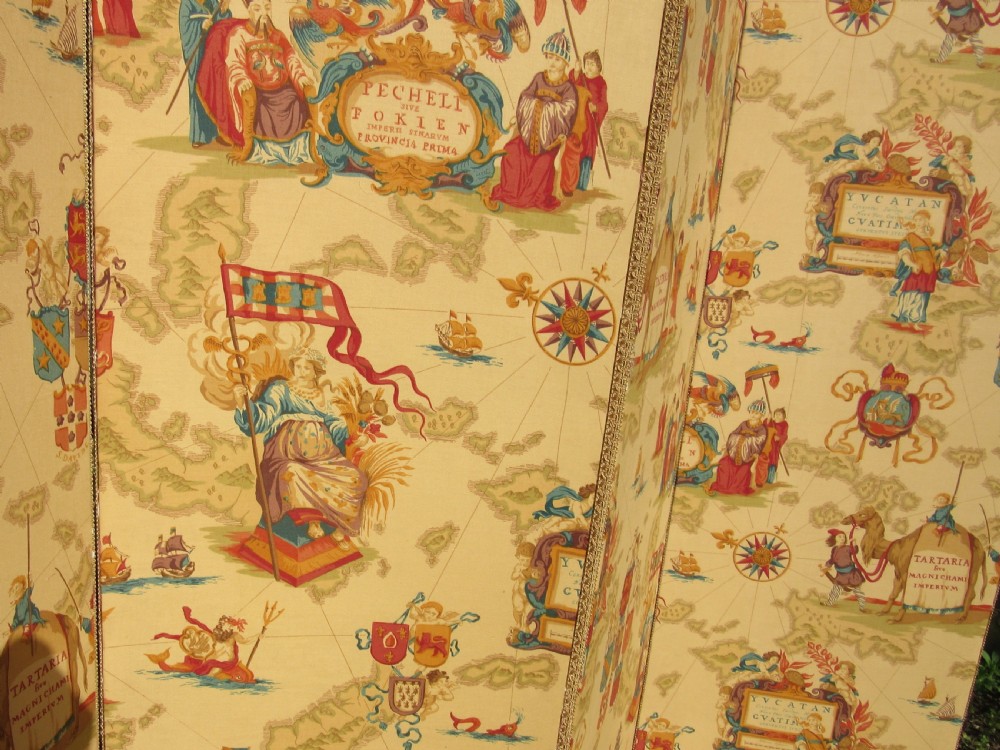 DECORATIVE FOUR FOLD SCREEN c1920 View III