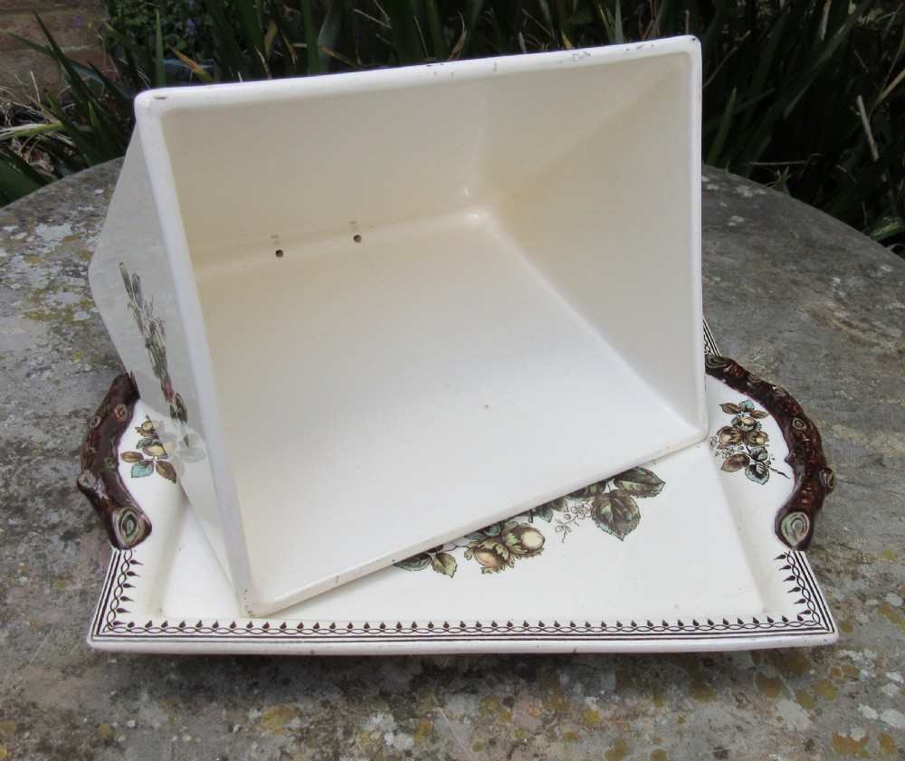 UNUSUAL BURGESS & LEIGH SQUIRREL CHEESE DISH c1880 View VII