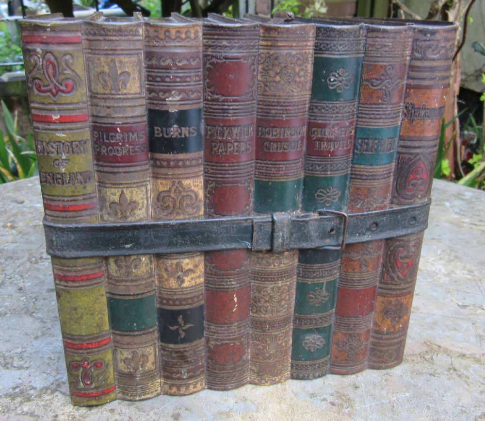 HUNTLEY & PALMERS LIBRARY BOOKS BISCUIT TIN c1900 View II