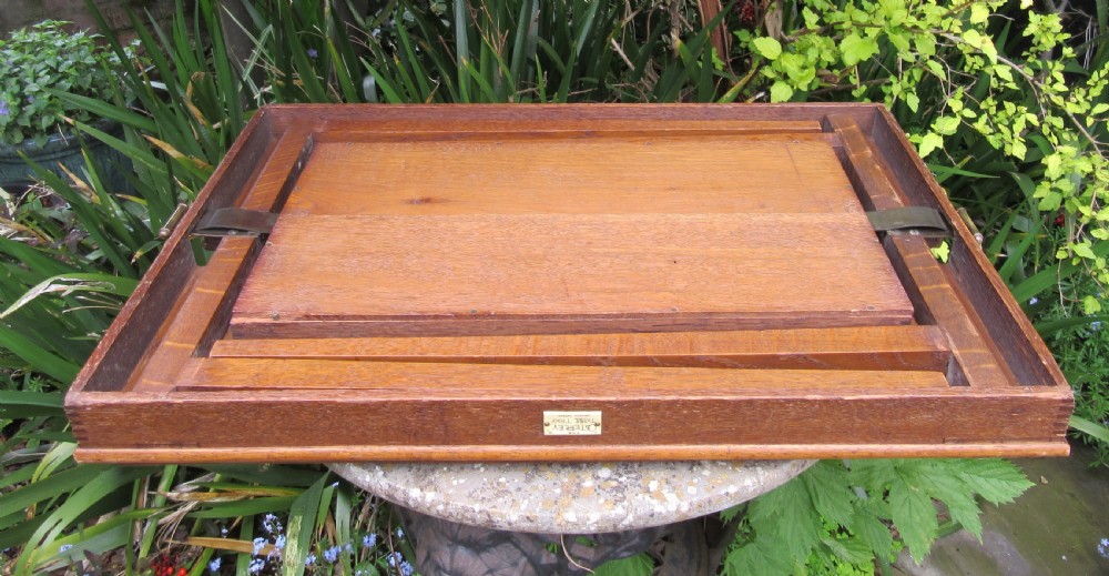 EDWARDIAN OAK OSTERLEY FOLDING TRAY TABLE View V