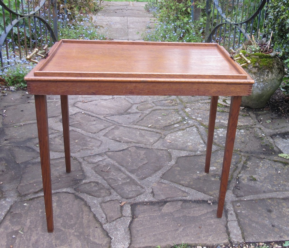 EDWARDIAN OAK OSTERLEY FOLDING TRAY TABLE View VI