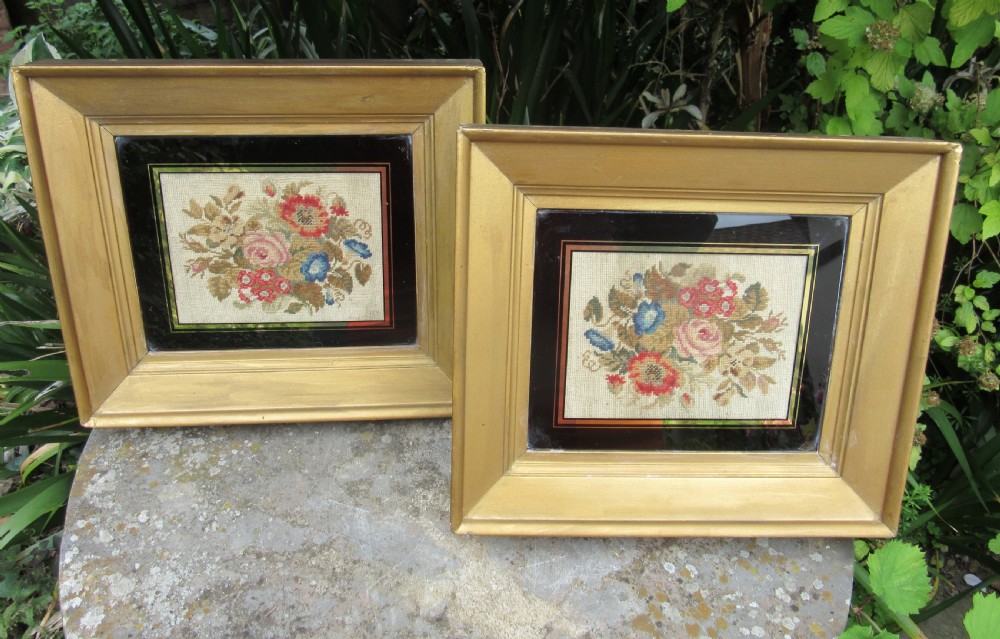 PAIR OF VICTORIAN PETIT POINT NEEDLEWORKS View III
