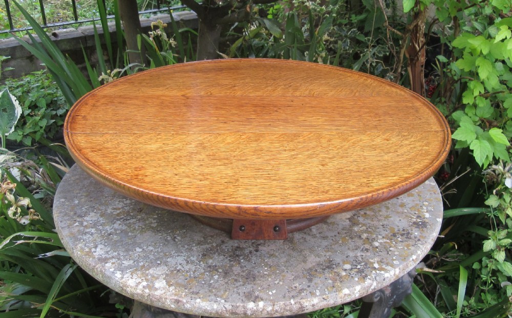 ARTS & CRAFTS GOLDEN OAK LAZY SUSAN c1910 View II