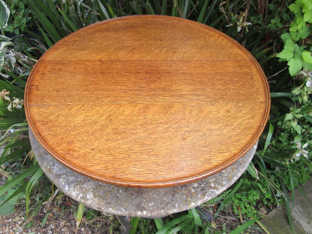 ARTS & CRAFTS GOLDEN OAK LAZY SUSAN c1910 View III
