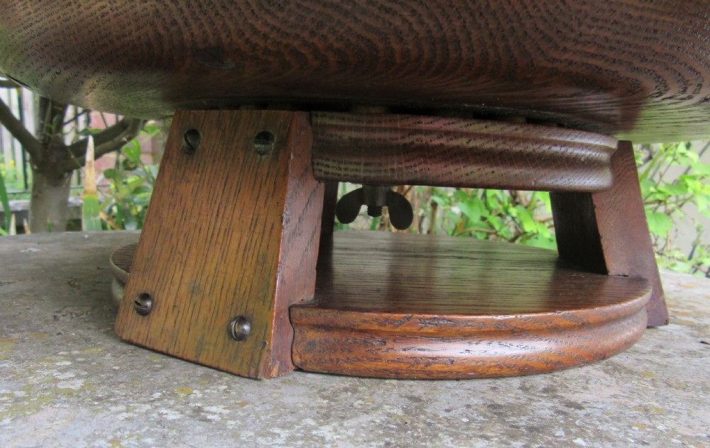 ARTS & CRAFTS GOLDEN OAK LAZY SUSAN c1910 View IV