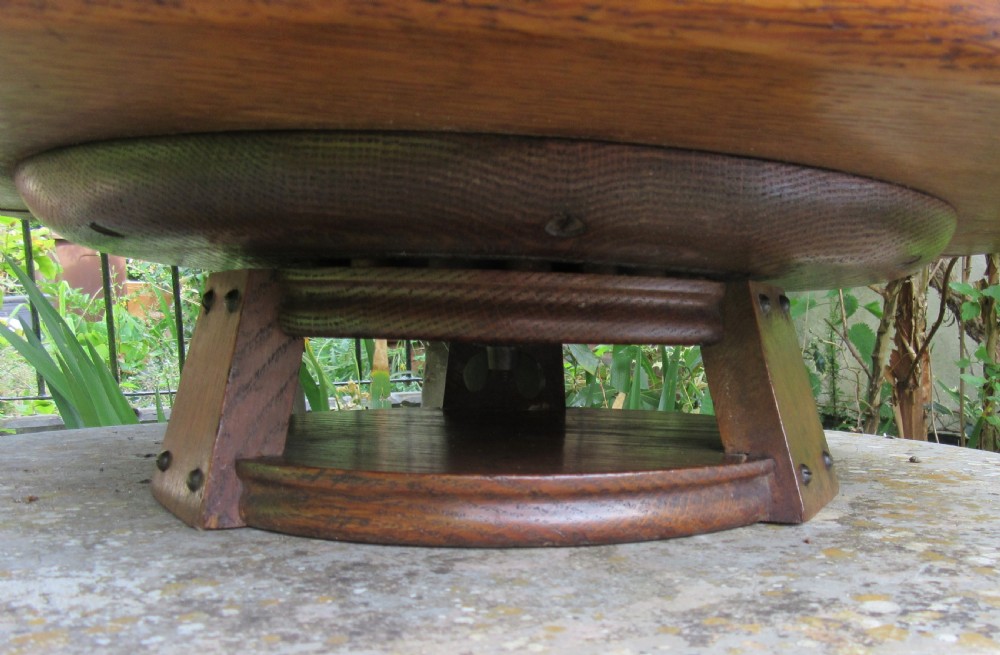 ARTS & CRAFTS GOLDEN OAK LAZY SUSAN c1910 View V