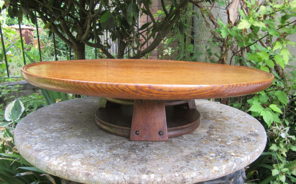 ARTS & CRAFTS GOLDEN OAK LAZY SUSAN c1910 View VI