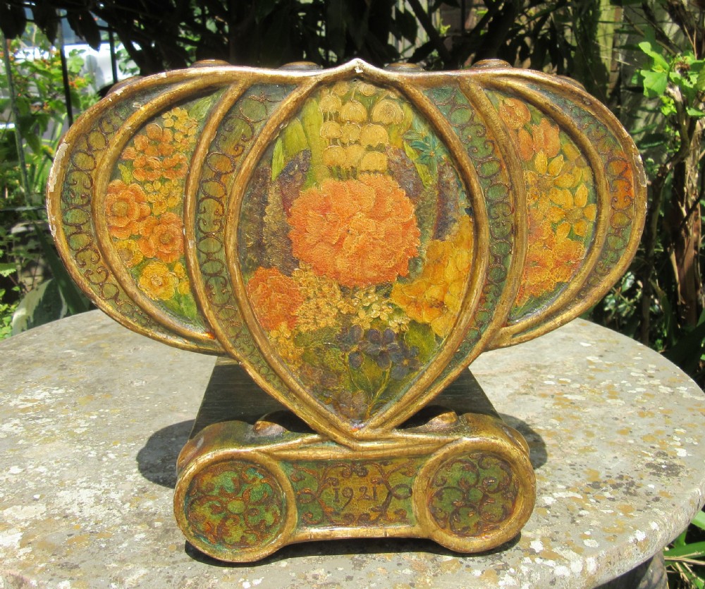 ARTS & CRAFTS PAINTED BOOK STAND VERONICA 1921 View V