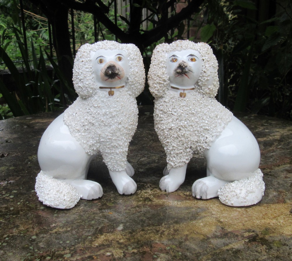 PAIR OF ANTIQUE STAFFORDSHIRE DOGS c1860