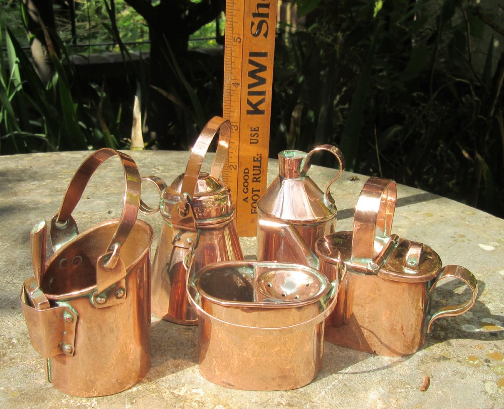 FIVE RARE MINIATURE COPPER SALEMAN'S SAMPLES View VII