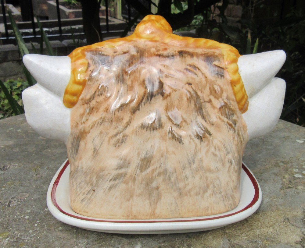 RARE STAFFORDSHIRE COW'S HEAD CHEESE DISH c1860 View II