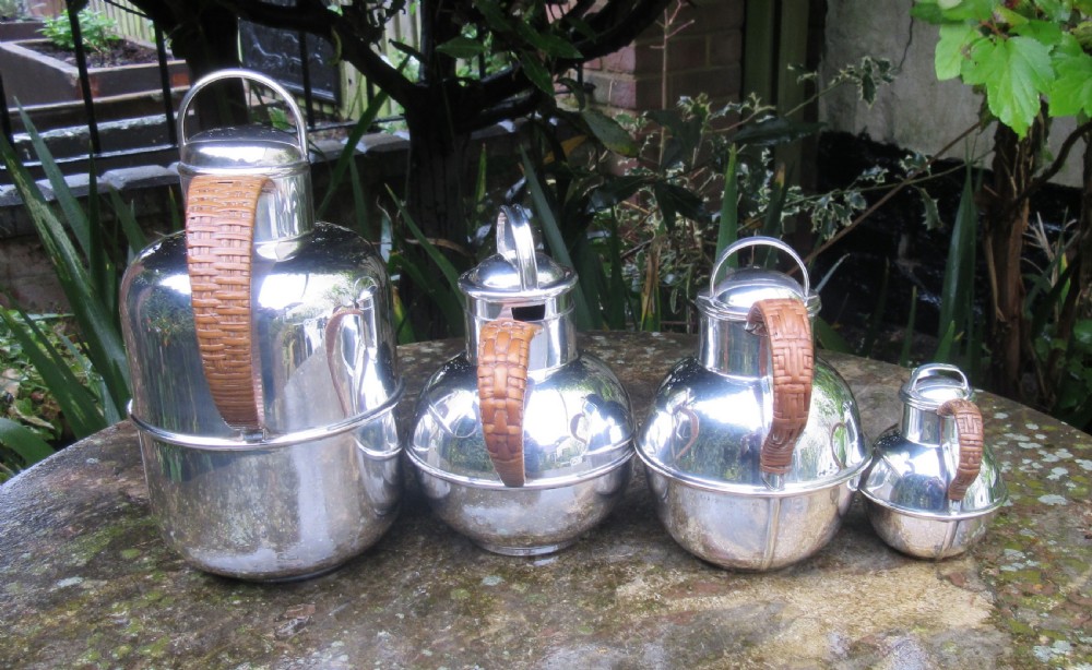 GROUP OF 4 SILVER PLATED GUERNSEY MILK CANS View VI