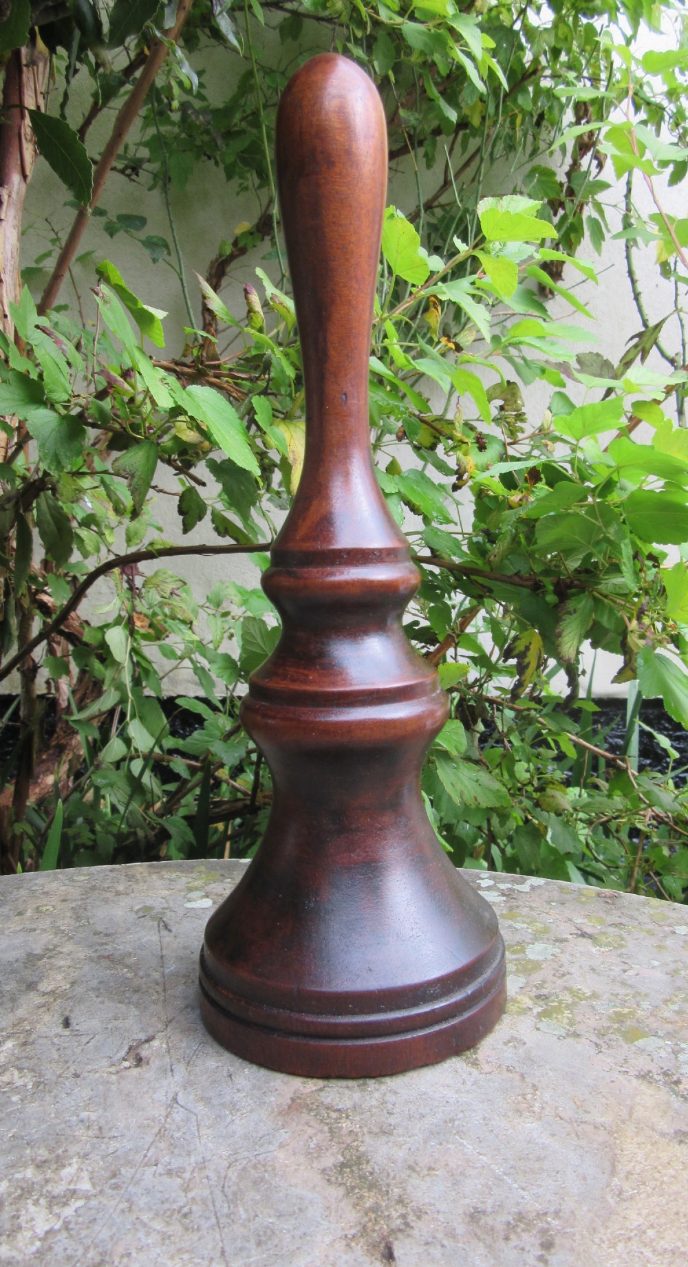 ANTIQUE TURNED MAHOGANY DESK WEIGHT 