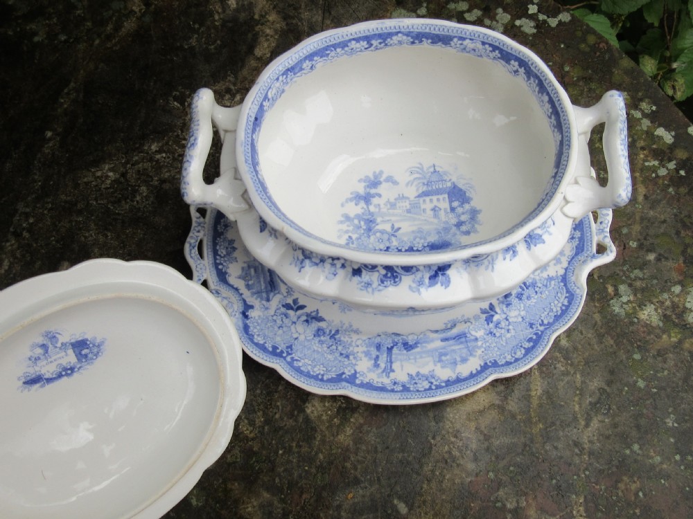 JOHN ROGERS & SON FLORENCE SAUCE TUREEN, STAND & COVER c1830 View III