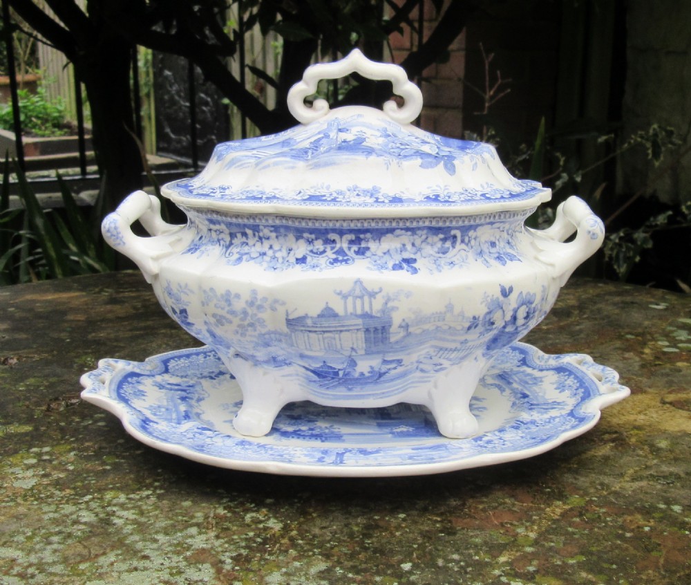 JOHN ROGERS & SON FLORENCE SAUCE TUREEN, STAND & COVER c1830 View VIII
