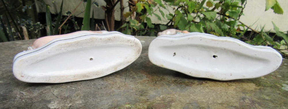 PAIR OF VICTORIAN STAFFORDSHIRE GREYHOUNDS & HARES c1880 View III