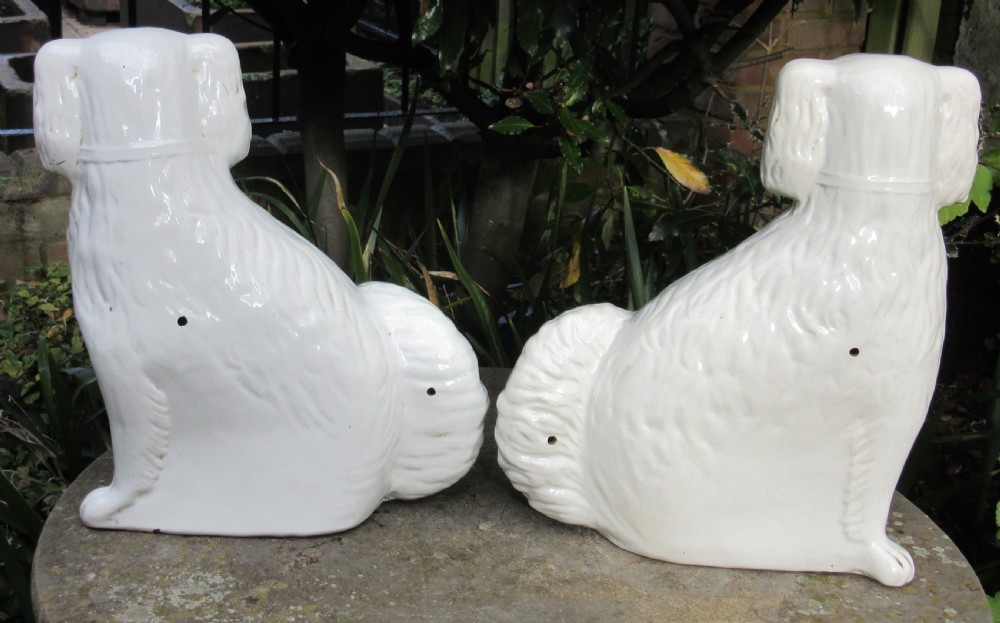 LARGE PAIR OF VICTORIAN STAFFORDSHIRE DOGS c1880 View IV