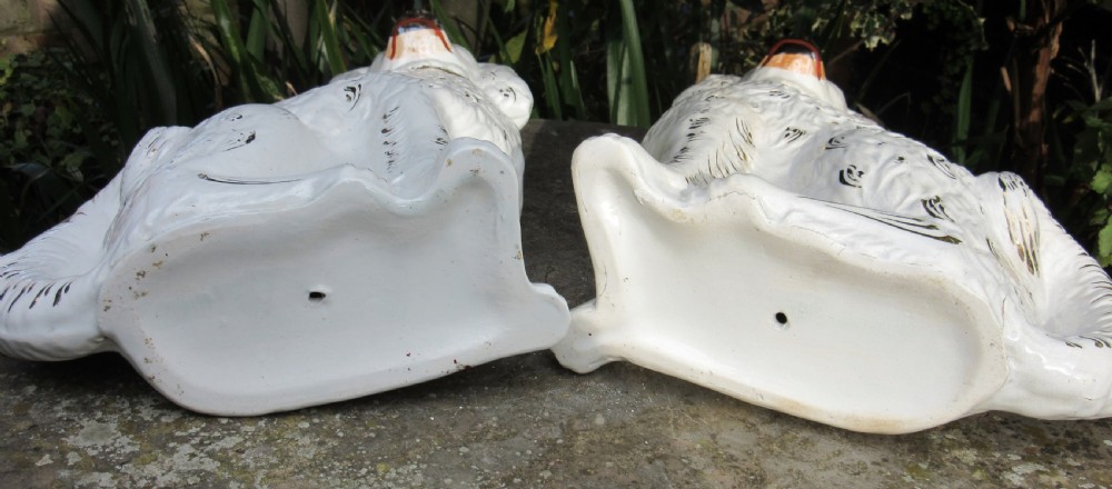 LARGE PAIR OF VICTORIAN STAFFORDSHIRE DOGS c1880 View VII