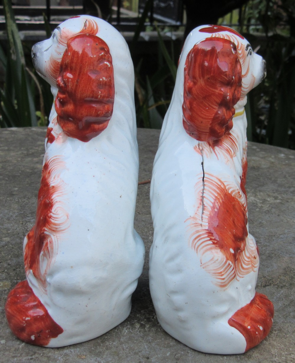 SMALL PAIR OF VICTORIAN STAFFORDSHIRE DOGS No 6 c1860 View IV
