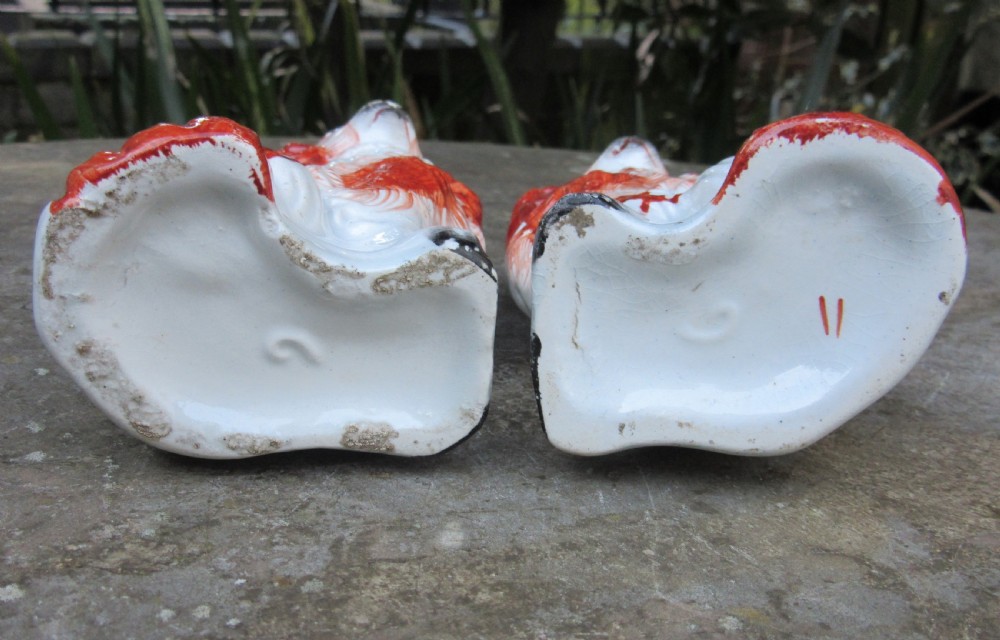 SMALL PAIR OF VICTORIAN STAFFORDSHIRE DOGS No 6 c1860 View VIII