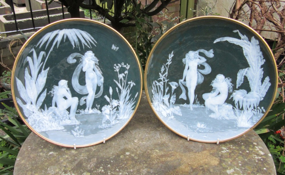FINE PAIR FREDERICK SCHENK GEORGE JONES PATE-SUR-PATE CHARGERS