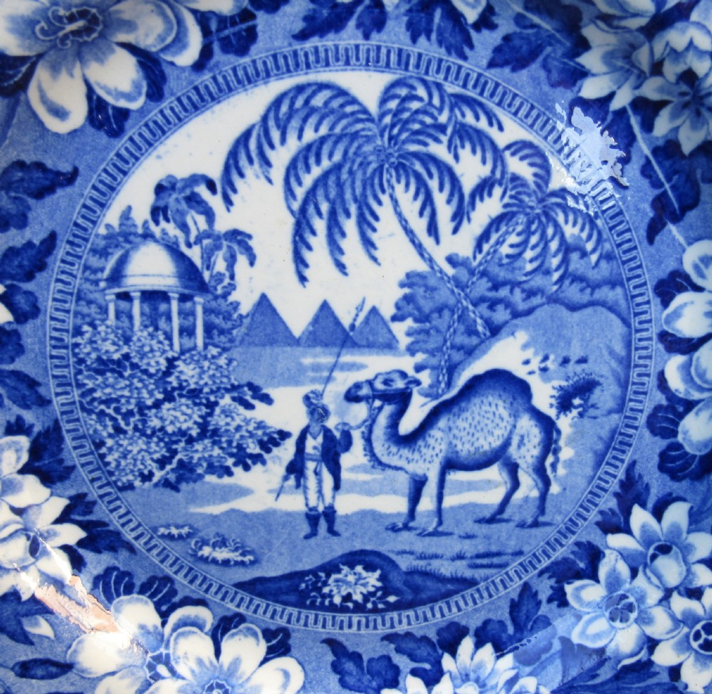SET OF SIX RILEY'S BLUE & WHITE DROMEDARY PLATES c1820 View II