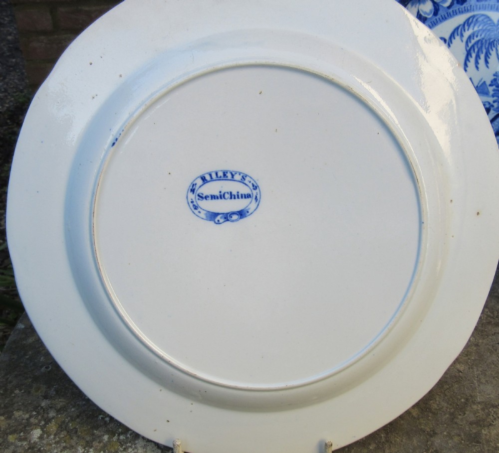 SET OF SIX RILEY'S BLUE & WHITE DROMEDARY PLATES c1820 View III