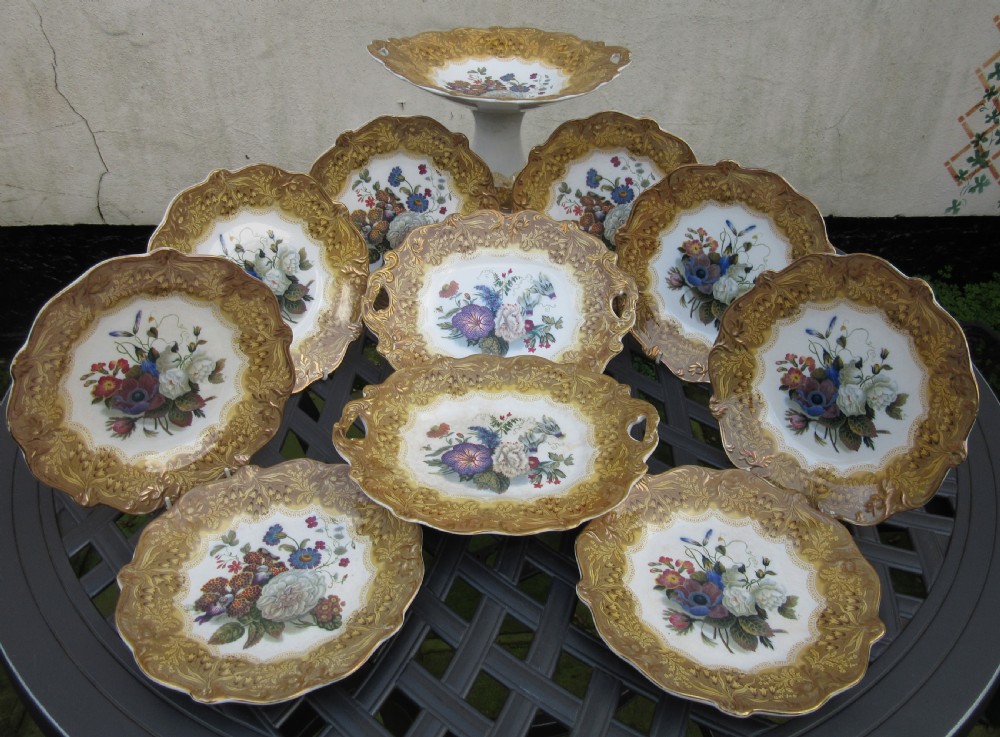 PRATTWARE 'BOUQUET' DESSERT SERVICE c1860 View VII