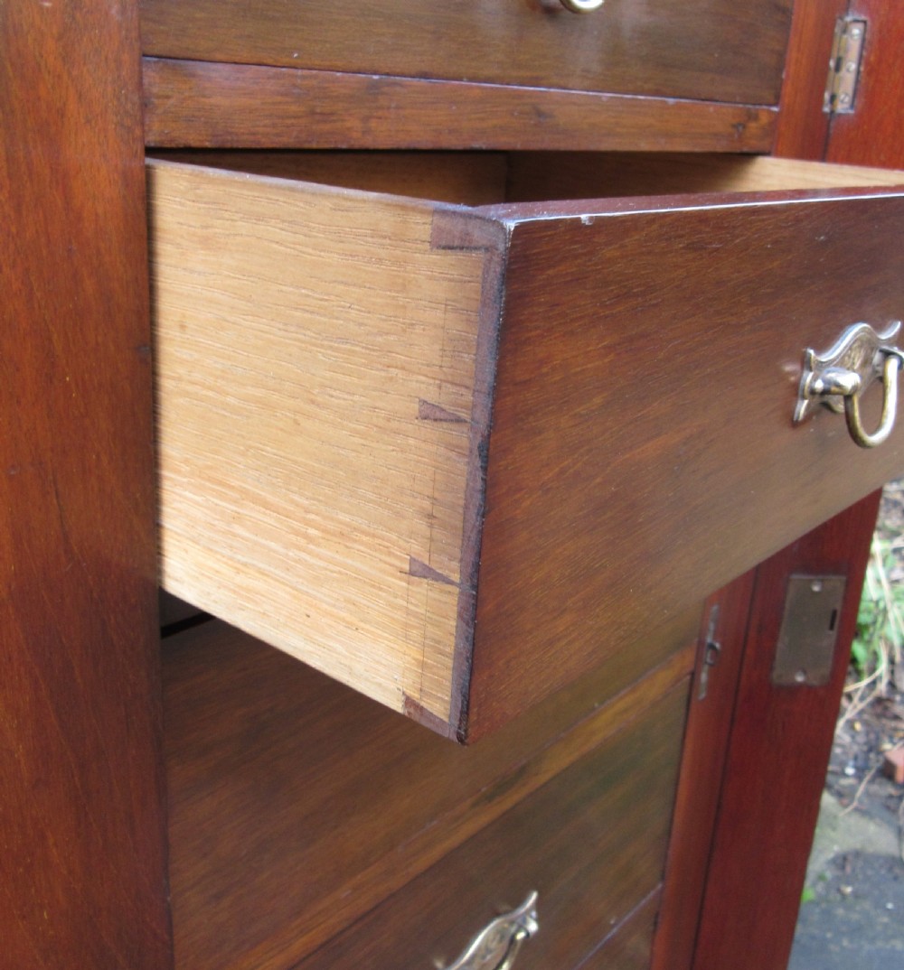 ANTIQUE MAHOGANY WELLINGTON CHEST c1890 View VI