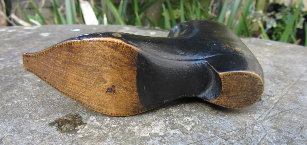 ANTIQUE TREEN EBONISED SNUFF SHOE View IV
