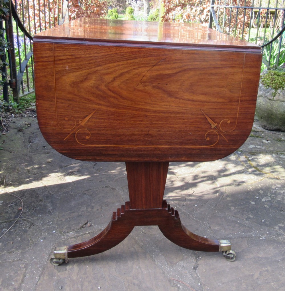 REGENCY SATINWOOD INLAID ROSEWOOD SOFA TABLE c1820 View IV