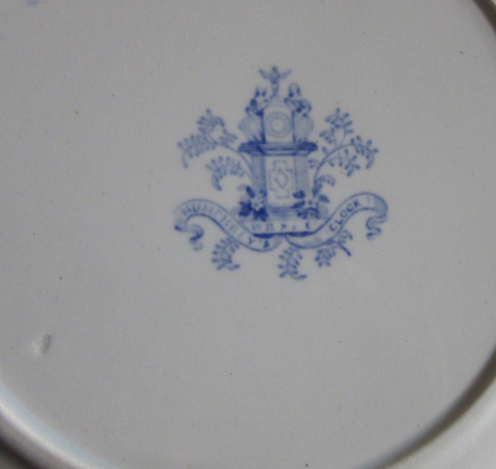 LARGE RIDGWAY HUMPHREY'S CLOCK BLUE & WHITE DINNER SERVICE c1840 View V