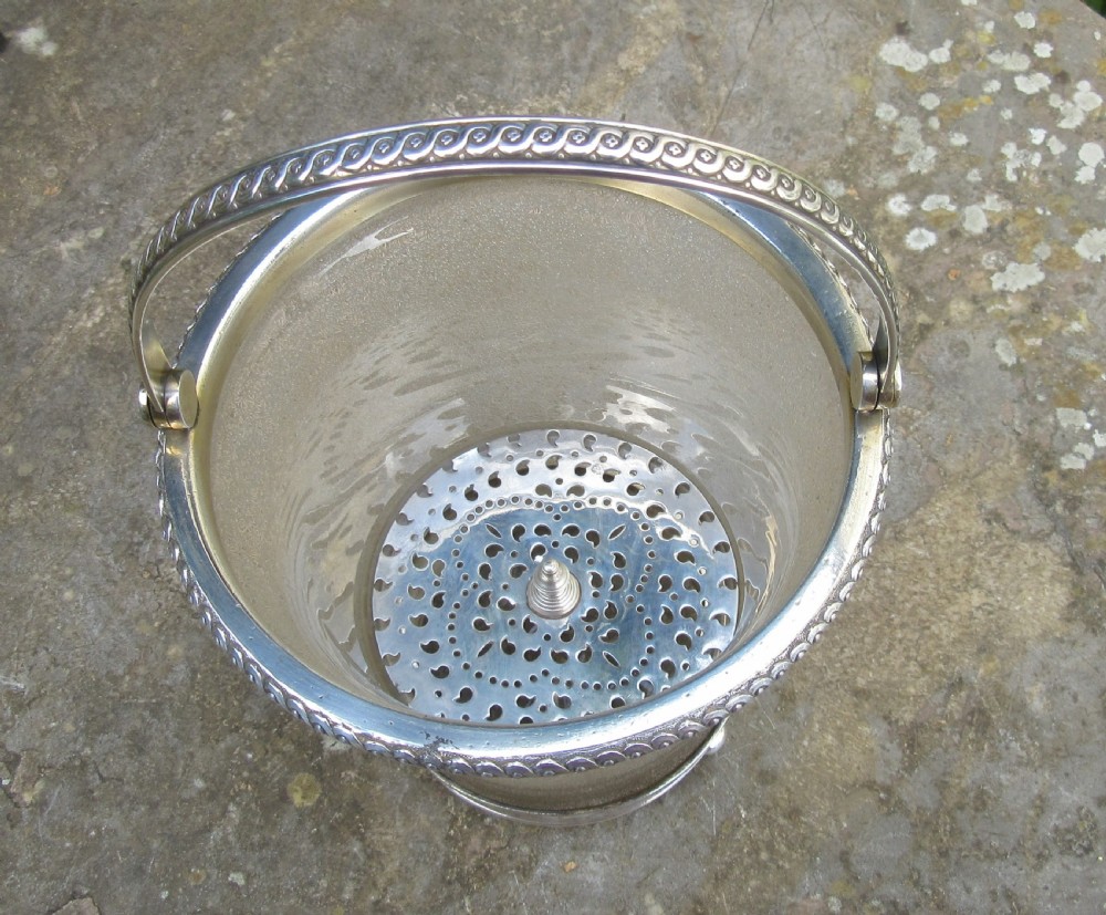 ELKINGTON & Co SILVER PLATED GLASS ICE BUCKET c1880 View III