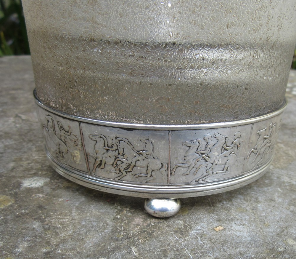 ELKINGTON & Co SILVER PLATED GLASS ICE BUCKET c1880 View V