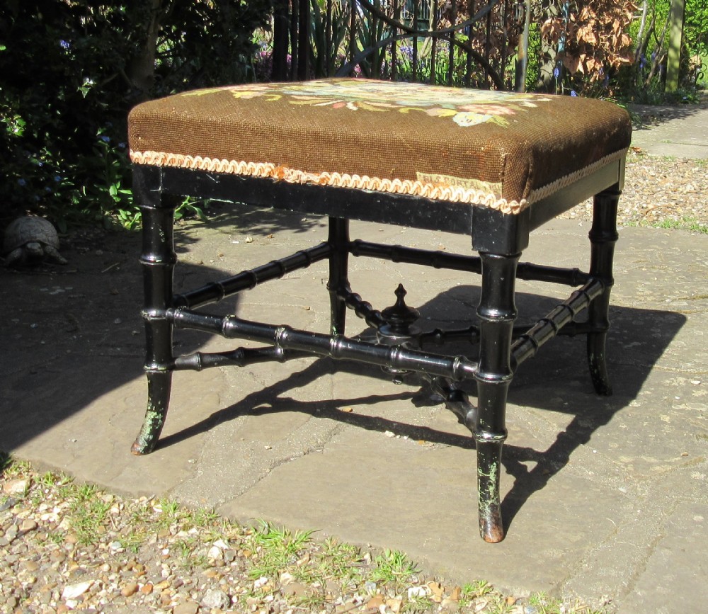 FAUX BAMBOO PAINTED STOOL c1860