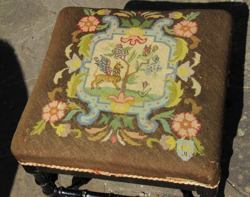 FAUX BAMBOO PAINTED STOOL c1860 View II