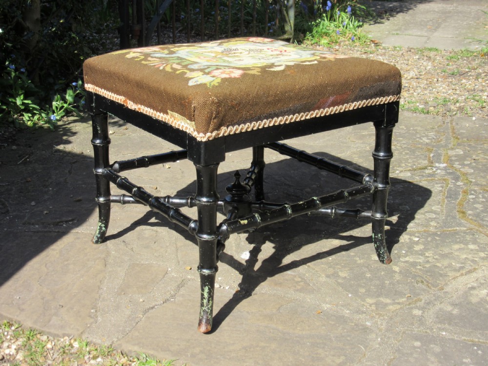 FAUX BAMBOO PAINTED STOOL c1860 View IV