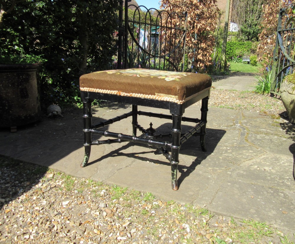 FAUX BAMBOO PAINTED STOOL c1860 View VI