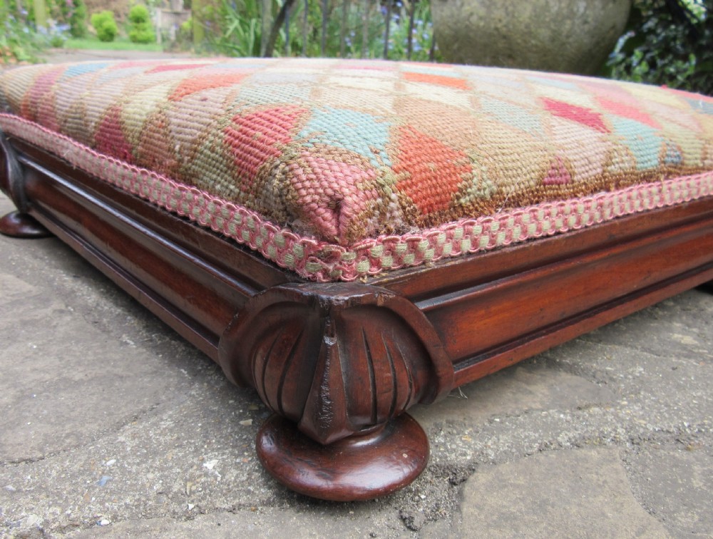 PAIR OF REGENCY MAHOGANY FOOT STOOLS FOOTSTOOLS  View IV